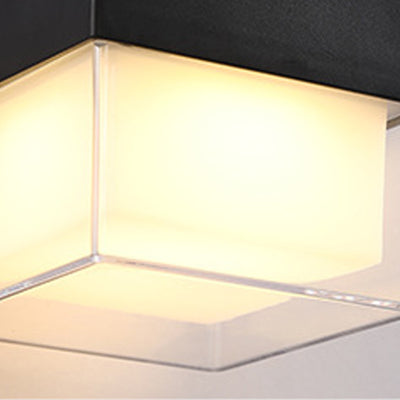 Modern Simplicity Solar Waterproof ABS Cylinder Square LED Wall Sconce Lamp For Outdoor Patio