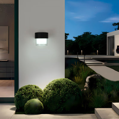 Modern Simplicity Solar Waterproof ABS Cylinder Square LED Wall Sconce Lamp For Outdoor Patio