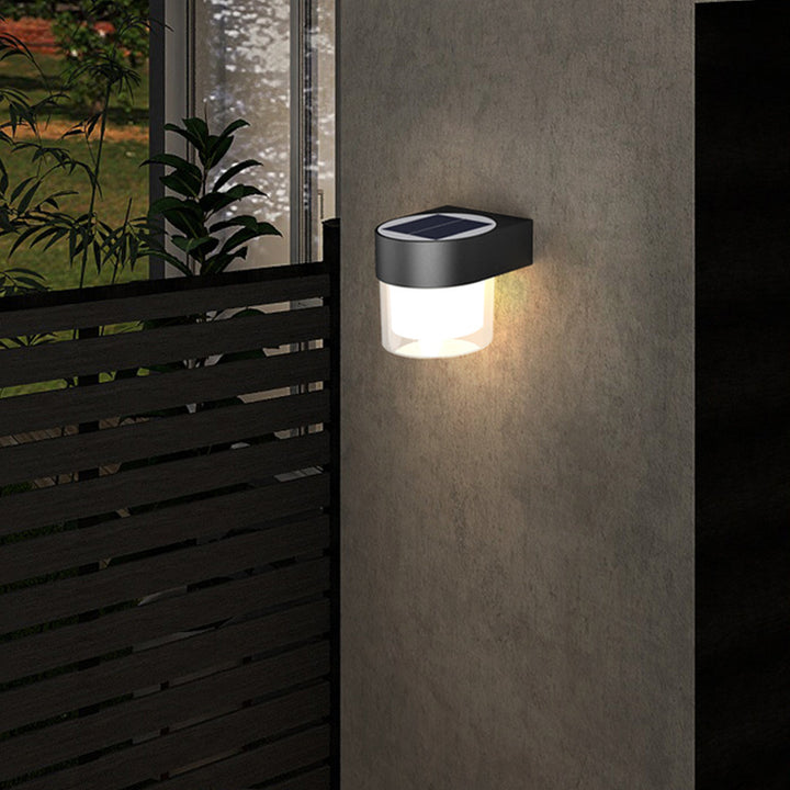 Moderne Einfachheit Solar Wasserdichte ABS Zylinder Quadratische LED Wandleuchte Für Außenbereich Patio 