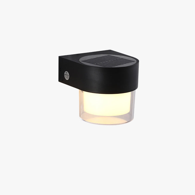 Moderne Einfachheit Solar Wasserdichte ABS Zylinder Quadratische LED Wandleuchte Für Außenbereich Patio 