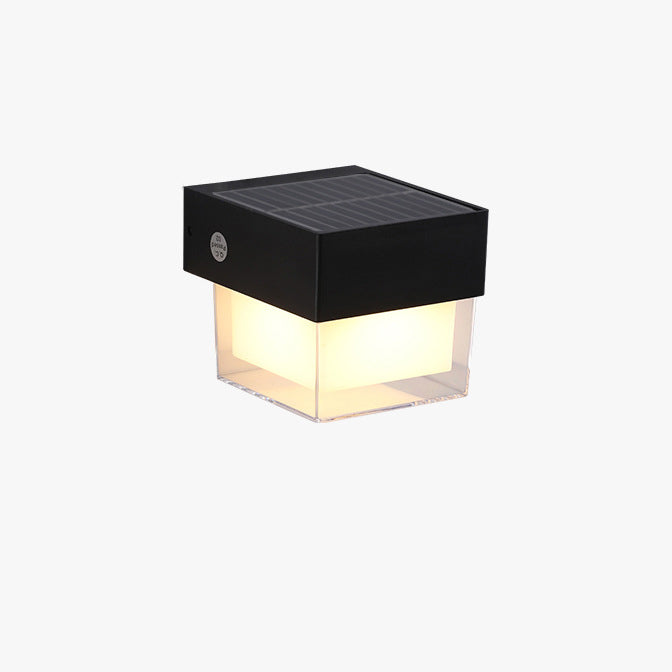 Moderne Einfachheit Solar Wasserdichte ABS Zylinder Quadratische LED Wandleuchte Für Außenbereich Patio 