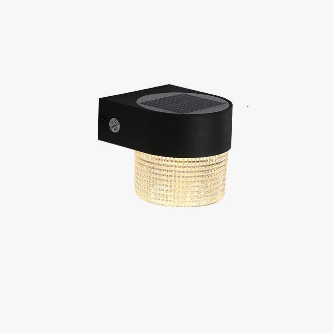 Moderne Einfachheit Solar Wasserdichte ABS Zylinder Quadratische LED Wandleuchte Für Außenbereich Patio 