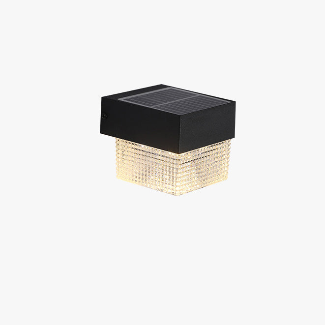 Moderne Einfachheit Solar Wasserdichte ABS Zylinder Quadratische LED Wandleuchte Für Außenbereich Patio 