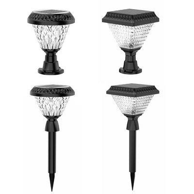 Modern Simplicity Solar Waterproof Plastic PC Round Square LED Outdoor Pillar Light Landscape Lighting For Garden