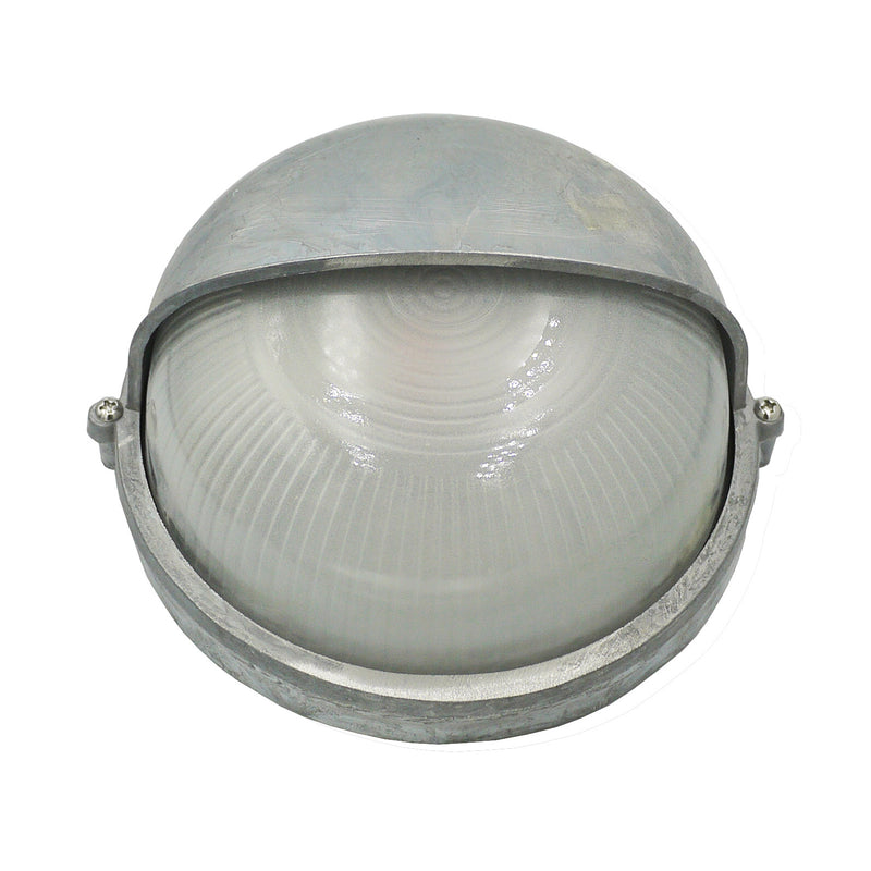 Contemporary Industrial Waterproof Aluminum Glass Frosted Round 1-Light Wall Sconce Lamp For Outdoor Patio
