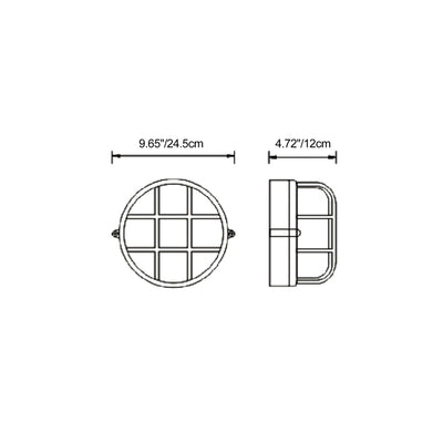 Contemporary Industrial Waterproof Aluminum Glass Frosted Round 1-Light Wall Sconce Lamp For Outdoor Patio