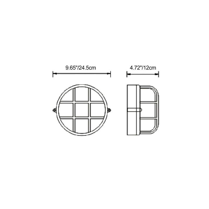 Contemporary Industrial Waterproof Aluminum Glass Frosted Round 1-Light Wall Sconce Lamp For Outdoor Patio