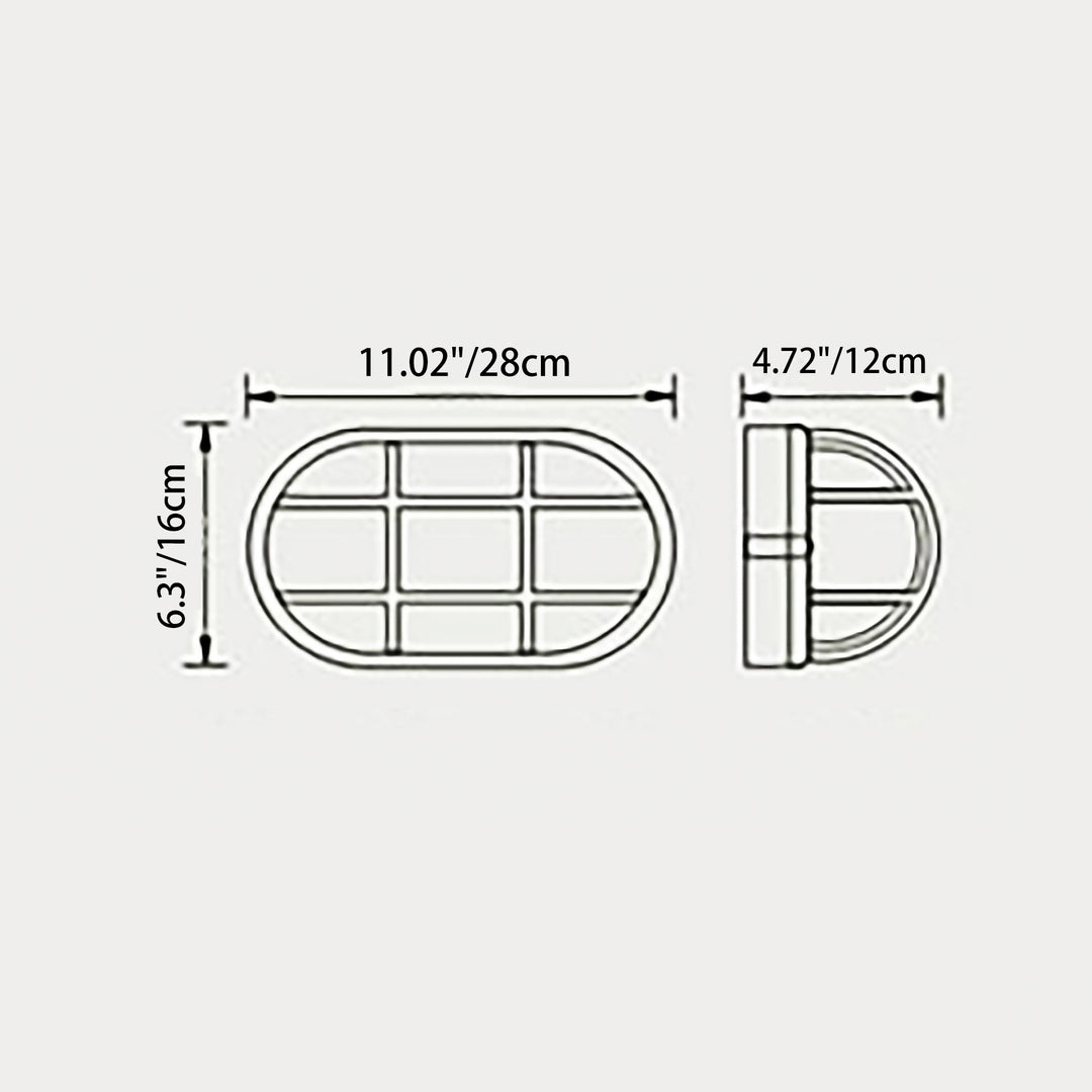 Contemporáneo Industrial Impermeable Aluminio Vidrio Esmerilado Ovalado Rayado Aplique de Pared de 1 Luz para Patio Exterior 