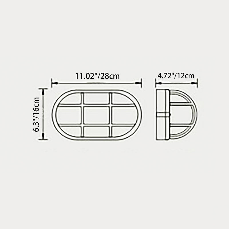 Contemporary Industrial Waterproof Aluminum Glass Frosted Oval Striped 1-Light Wall Sconce Lamp For Outdoor Patio