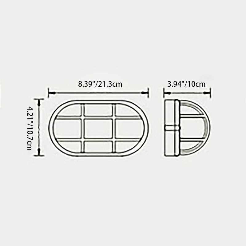 Contemporary Industrial Waterproof Aluminum Glass Frosted Oval Striped 1-Light Wall Sconce Lamp For Outdoor Patio