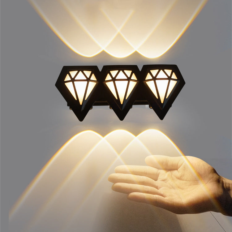 Contemporary Creative Waterproof Aluminum Acrylic Diamond LED Wall Sconce Lamp For Outdoor Patio