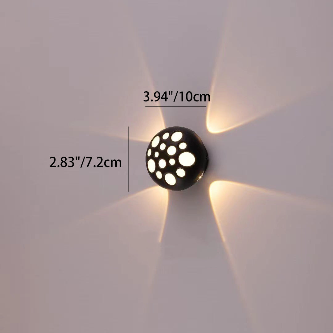Applique murale LED à bulles ronde en aluminium étanche créative contemporaine pour patio extérieur 