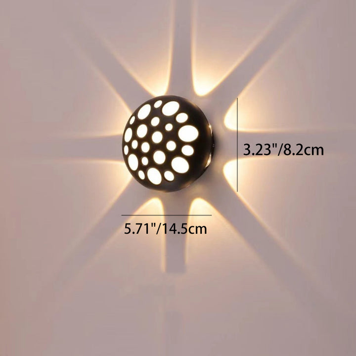 Applique murale LED à bulles ronde en aluminium étanche créative contemporaine pour patio extérieur 