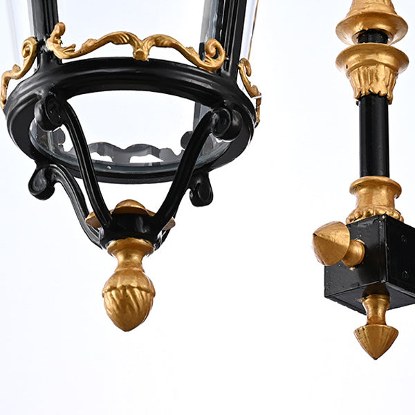 Traditional European Waterproof Aluminum Glass Lantern Carved LED Wall Sconce Lamp For Outdoor Patio