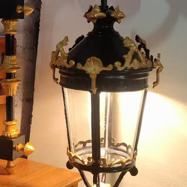 Traditional European Waterproof Aluminum Glass Lantern Carved LED Wall Sconce Lamp For Outdoor Patio