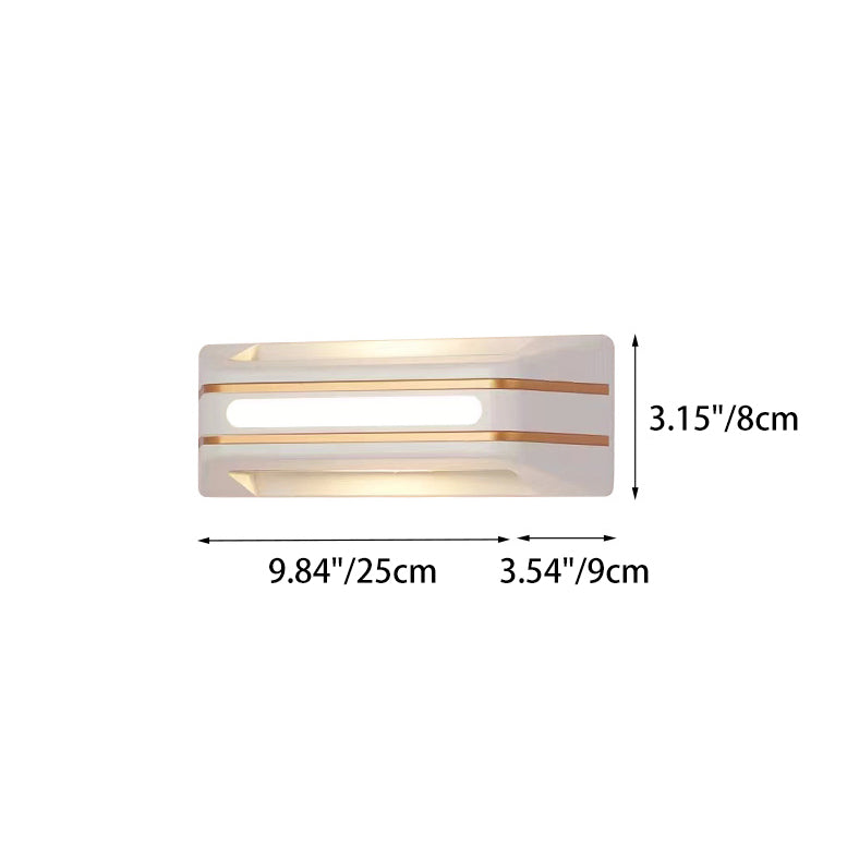 Moderne Einfachheit Wasserdichte Aluminium Rechteckige Streifen LED Wandleuchte für Außenbereich Terrasse 
