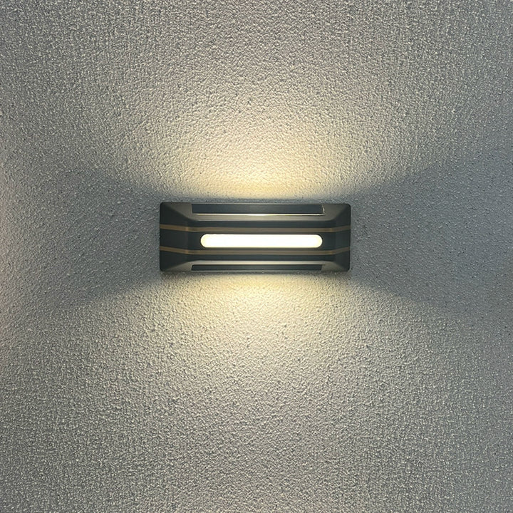 Moderne Einfachheit Wasserdichte Aluminium Rechteckige Streifen LED Wandleuchte für Außenbereich Terrasse 