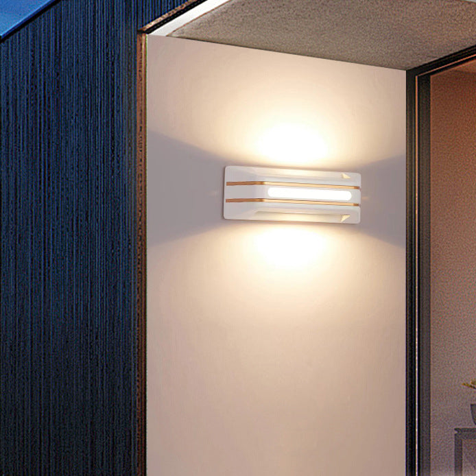 Modern Simplicity Waterproof Aluminum Rectangular Stripe LED Wall Sconce Lamp For Outdoor Patio
