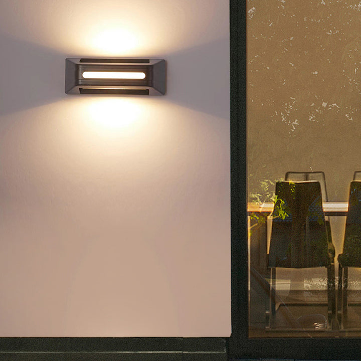 Moderne Einfachheit Wasserdichte Aluminium Rechteckige Streifen LED Wandleuchte für Außenbereich Terrasse 