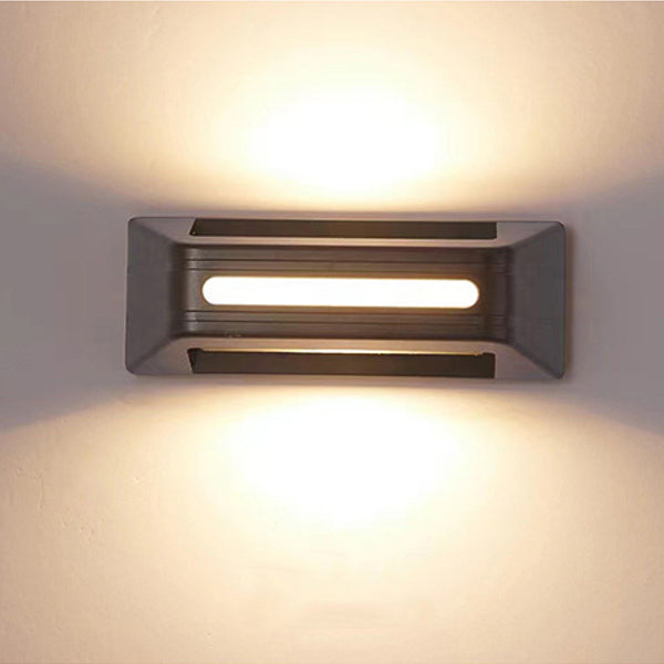 Moderne Einfachheit Wasserdichte Aluminium Rechteckige Streifen LED Wandleuchte für Außenbereich Terrasse 