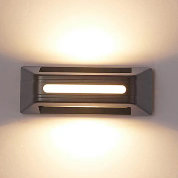 Moderne Einfachheit Wasserdichte Aluminium Rechteckige Streifen LED Wandleuchte für Außenbereich Terrasse 