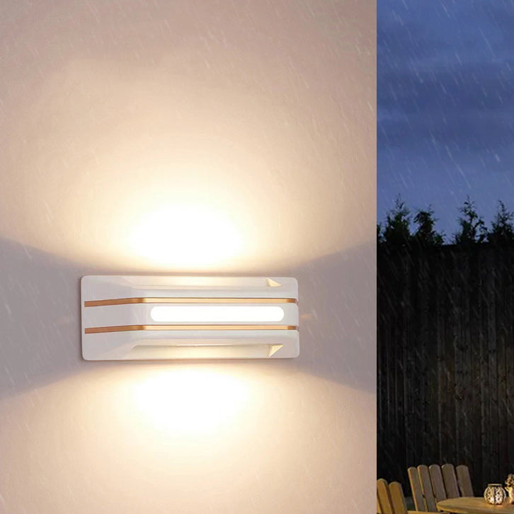 Moderne Einfachheit Wasserdichte Aluminium Rechteckige Streifen LED Wandleuchte für Außenbereich Terrasse 