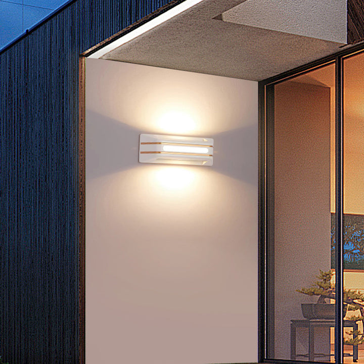 Moderne Einfachheit Wasserdichte Aluminium Rechteckige Streifen LED Wandleuchte für Außenbereich Terrasse 