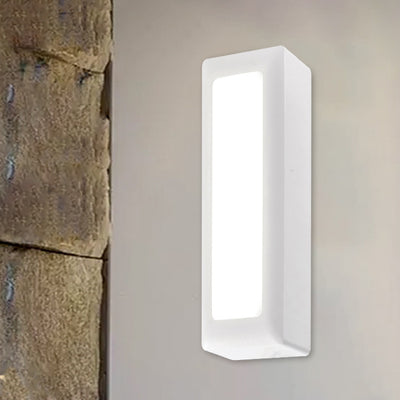 Modern Minimalist Waterproof PC PS Rectangular Recessed LED Wall Sconce Lamp For Outdoor Patio