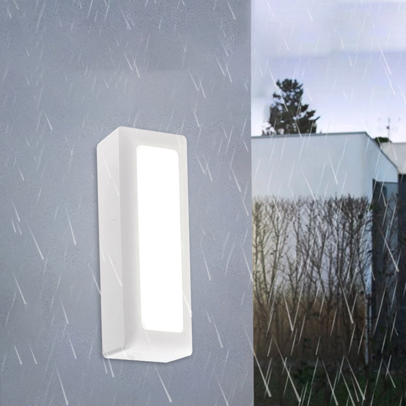 Modern Minimalist Waterproof PC PS Rectangular Recessed LED Wall Sconce Lamp For Outdoor Patio