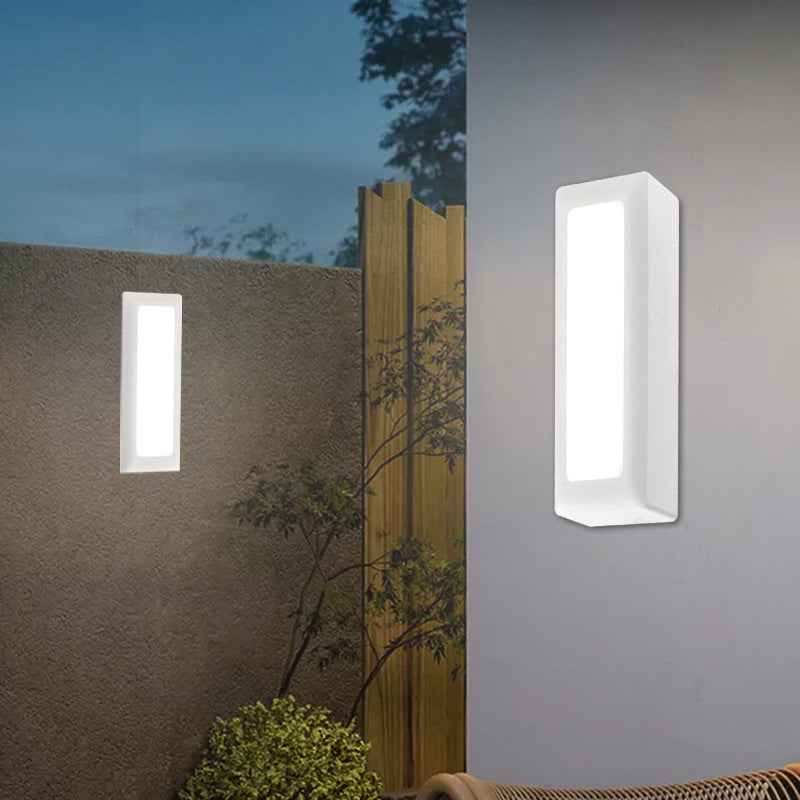 Modern Minimalist Waterproof PC PS Rectangular Recessed LED Wall Sconce Lamp For Outdoor Patio