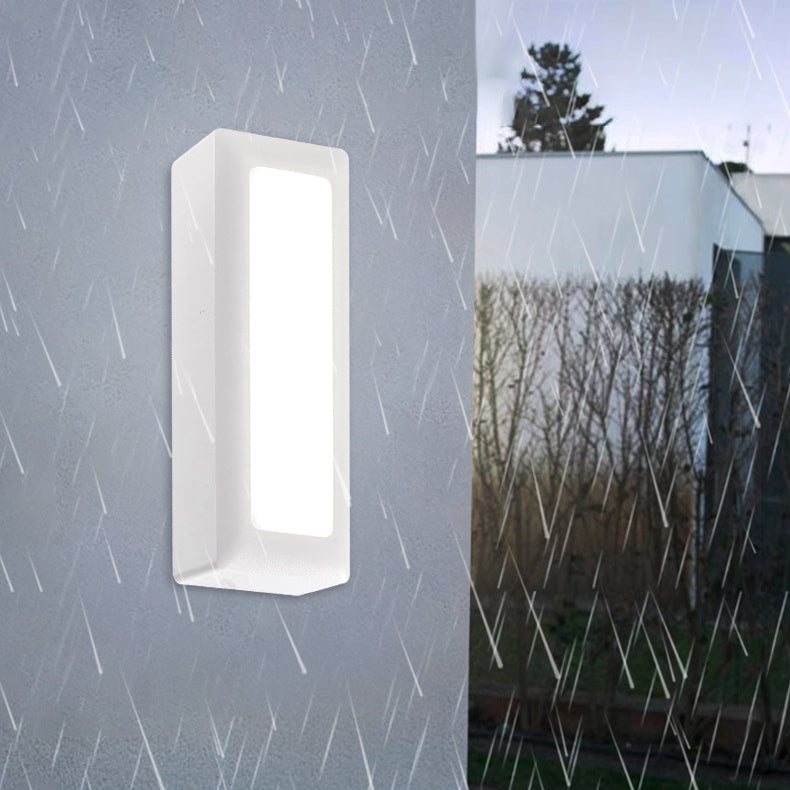 Modern Minimalist Waterproof PC PS Rectangular Recessed LED Wall Sconce Lamp For Outdoor Patio