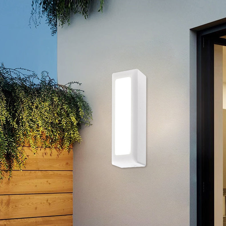 Modern Minimalist Waterproof PC PS Rectangular Recessed LED Wall Sconce Lamp For Outdoor Patio