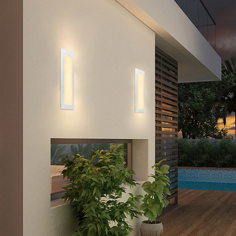 Modern Minimalist Waterproof PC PS Rectangular Recessed LED Wall Sconce Lamp For Outdoor Patio