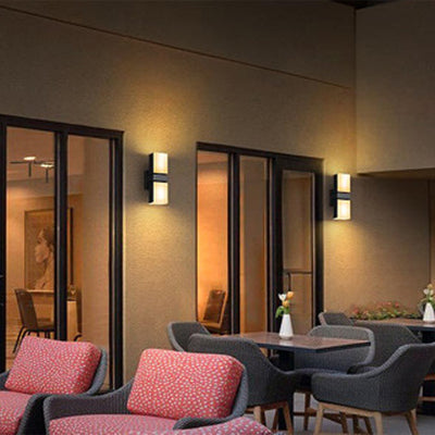 Modern Simplicity Waterproof Aluminum Smart APP Control Rotatable Rectangular LED Wall Sconce Lamp For Outdoor Patio