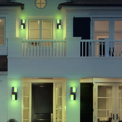Modern Simplicity Waterproof Aluminum Smart APP Control Rotatable Rectangular LED Wall Sconce Lamp For Outdoor Patio