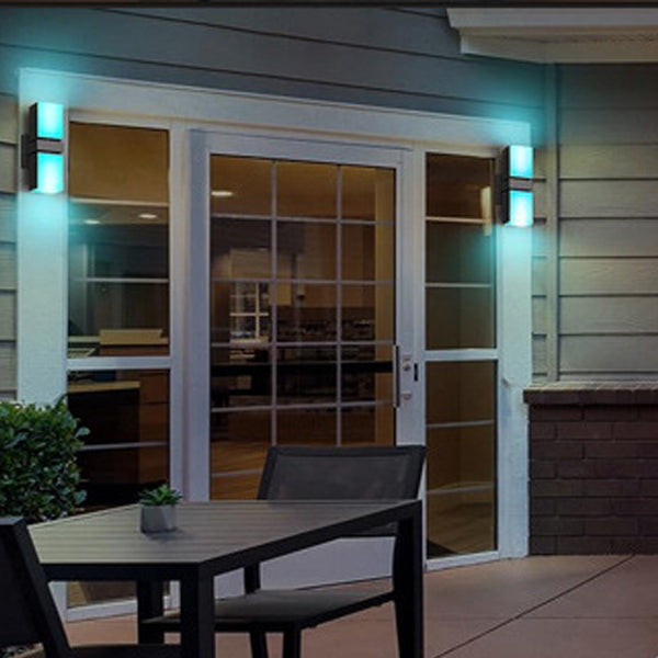 Modern Simplicity Waterproof Aluminum Smart APP Control Rotatable Rectangular LED Wall Sconce Lamp For Outdoor Patio