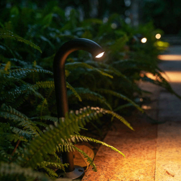 Zeitgenössische industrielle wasserdichte Aluminium-verstärkte Glas gebogene Rohr LED Außenleuchte Landschaftsbeleuchtung für Garten 