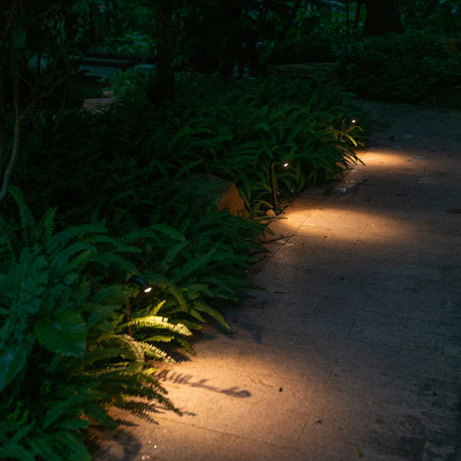 Zeitgenössische industrielle wasserdichte Aluminium-verstärkte Glas gebogene Rohr LED Außenleuchte Landschaftsbeleuchtung für Garten 