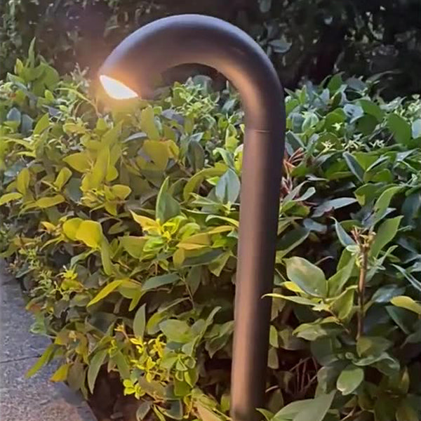 Zeitgenössische industrielle wasserdichte Aluminium-verstärkte Glas gebogene Rohr LED Außenleuchte Landschaftsbeleuchtung für Garten 