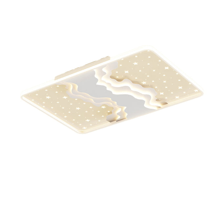 Plafonnier LED contemporain nordique en fer acrylique ciel étoilé océan rond carré rectangulaire pour chambre 
