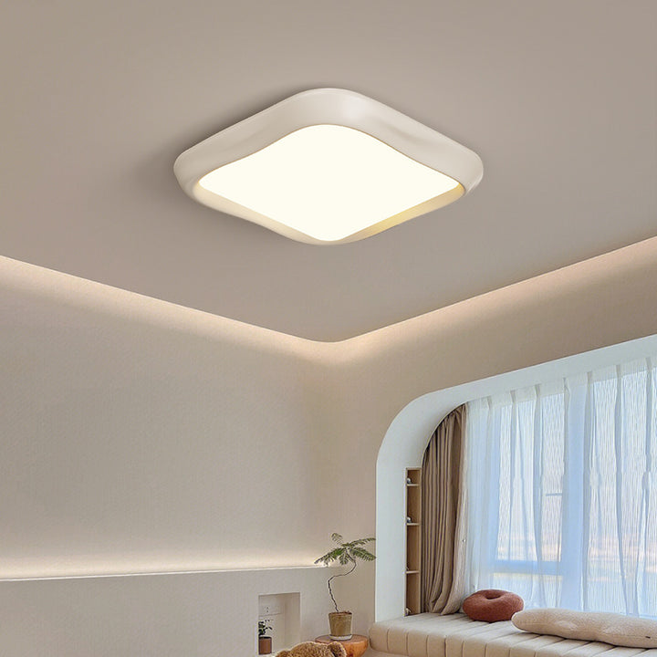 Zeitgenössische nordische Eisenharz-Acryl-Wolken-Rund-Quadrat-LED-Deckenleuchte für das Wohnzimmer 