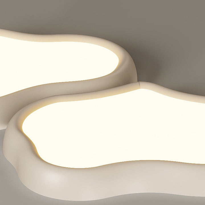 Zeitgenössische nordische Eisenharz-Acryl-Wolken-Rund-Quadrat-LED-Deckenleuchte für das Wohnzimmer 