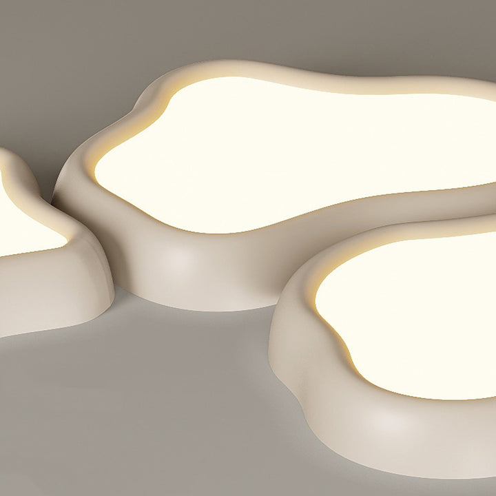 Zeitgenössische nordische Eisenharz-Acryl-Wolken-Rund-Quadrat-LED-Deckenleuchte für das Wohnzimmer 