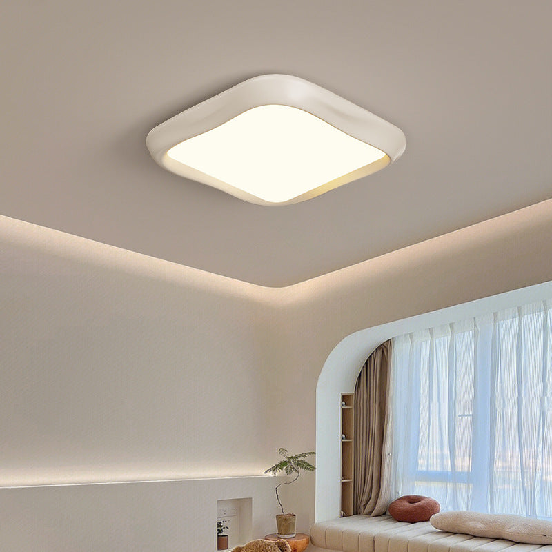 Contemporary Nordic Iron Resin Acrylic Cloud Round Square LED Flush Mount Ceiling Light For Living Room