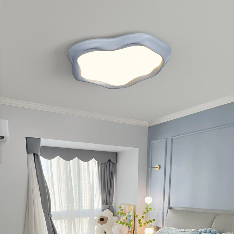 Contemporary Nordic Iron Resin Acrylic Cloud Round Square LED Flush Mount Ceiling Light For Living Room