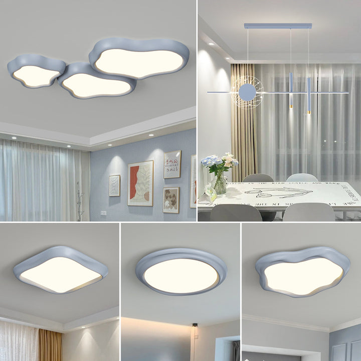 Zeitgenössische nordische Eisenharz-Acryl-Wolken-Rund-Quadrat-LED-Deckenleuchte für das Wohnzimmer 