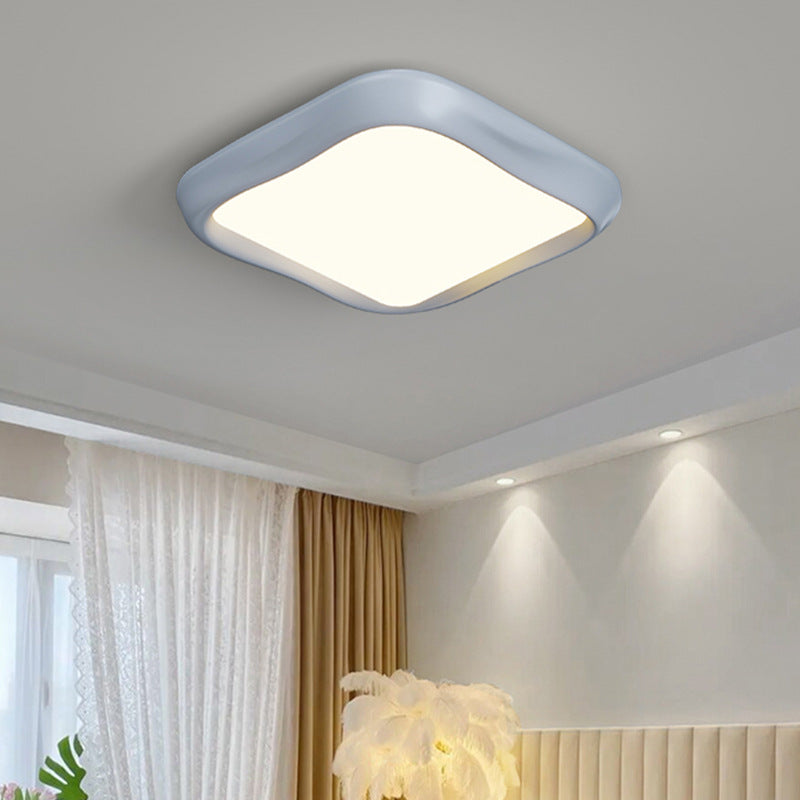 Zeitgenössische nordische Eisenharz-Acryl-Wolken-Rund-Quadrat-LED-Deckenleuchte für das Wohnzimmer 
