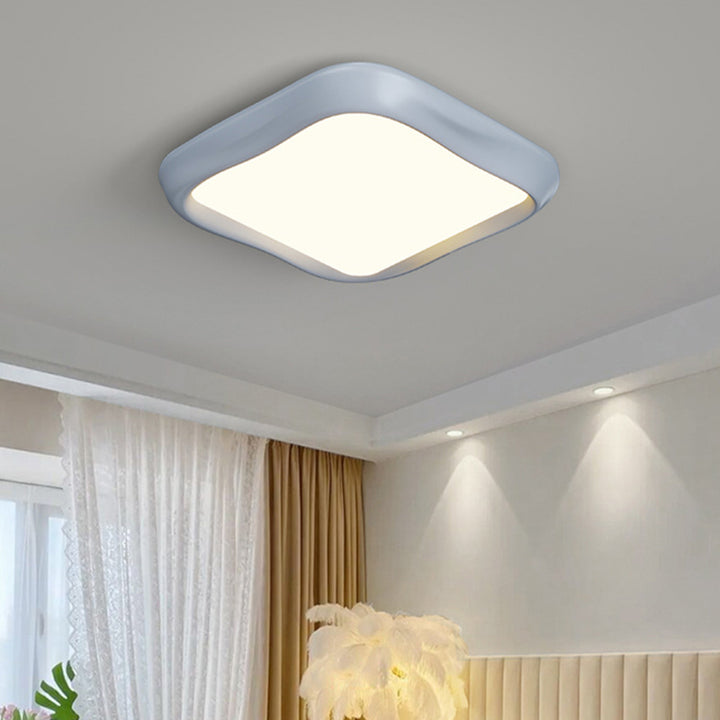 Zeitgenössische nordische Eisenharz-Acryl-Wolken-Rund-Quadrat-LED-Deckenleuchte für das Wohnzimmer 