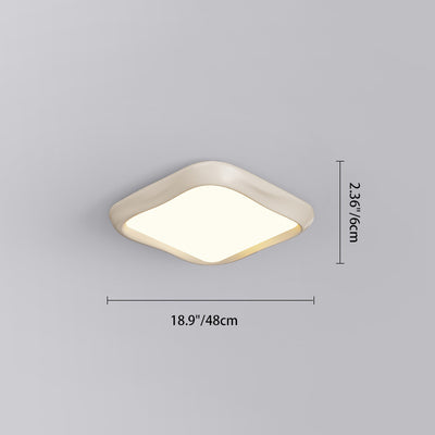 Contemporary Nordic Iron Resin Acrylic Cloud Round Square LED Flush Mount Ceiling Light For Living Room