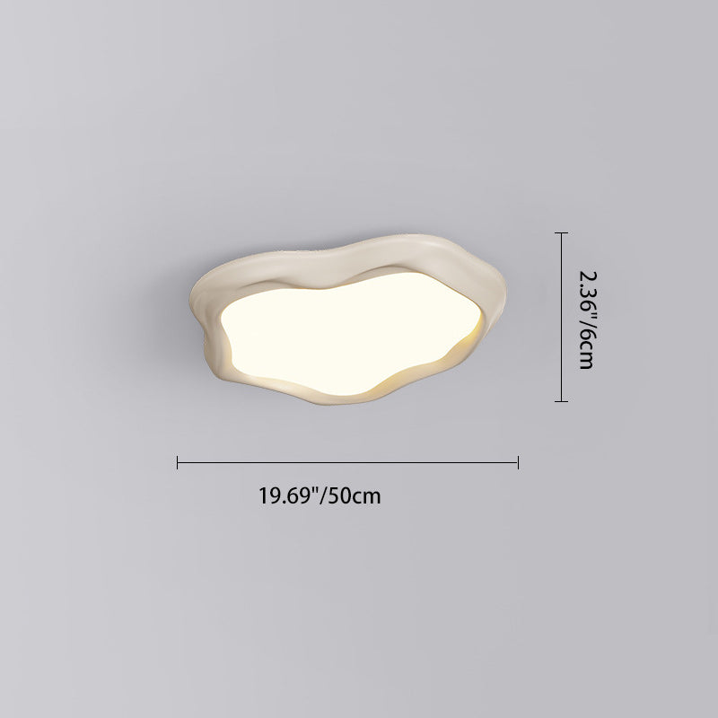 Contemporary Nordic Iron Resin Acrylic Cloud Round Square LED Flush Mount Ceiling Light For Living Room